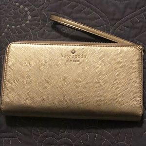 NEW Kate Spade NY Universal Wallet Wristlet Gold